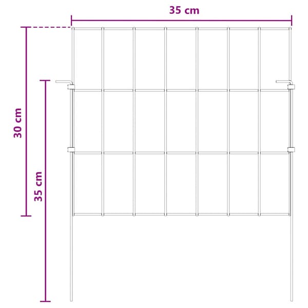 Trädgårdsstängsel med pålar 48 pcs 35 x 30 cm Mesh Silver