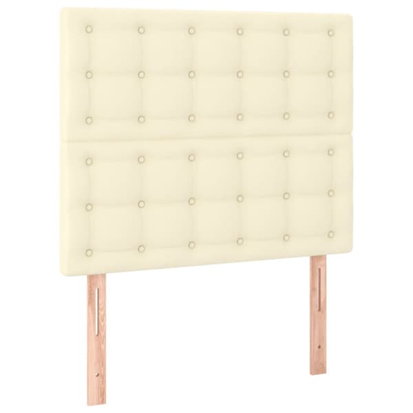 Ramsäng med madrass gräddvit 90x200cm konstläder