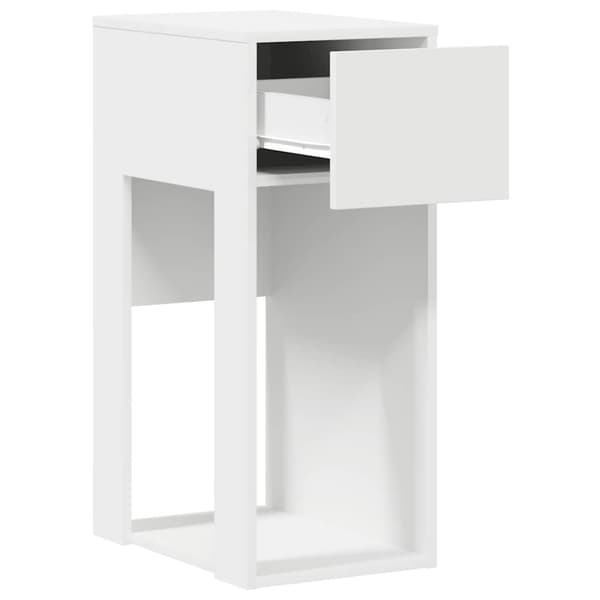 Datorstativ med låda vit 30x44x74 cm