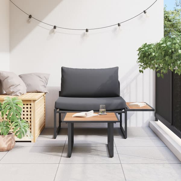 Trädgårdsoffset 2 pcs Antracit Stål