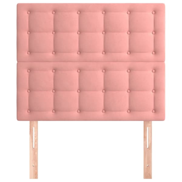 Sänggavel rosa 100x5x118/128 cm sammet