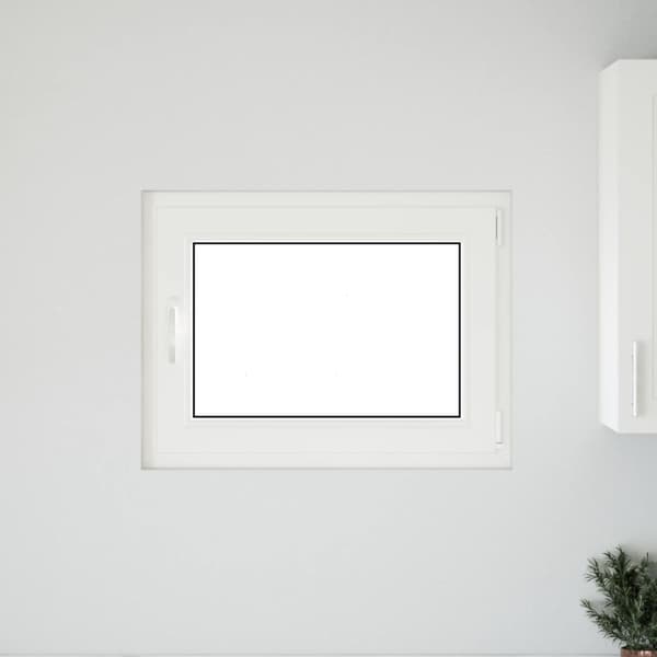 Källarfönster RISOR Vit 80 x 70 cm PVC och glas