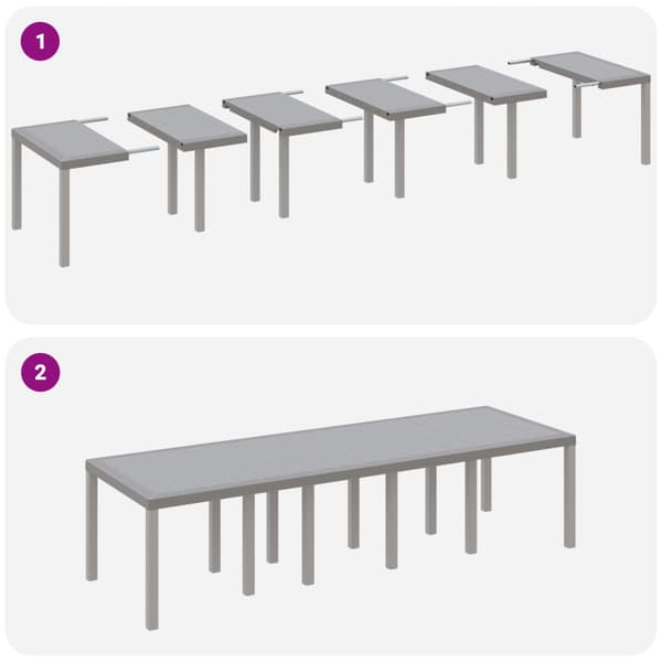 Trädgårdsmöbelset 11 st Ljusgrå Polypropylen