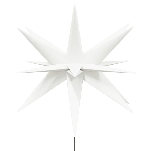 Stjärnor med spett LED 3 st vikbar vit 57 cm