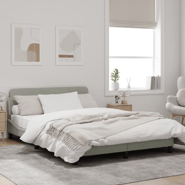 Bed Frame "Dover" Light Grey 120x200 cm Velvet