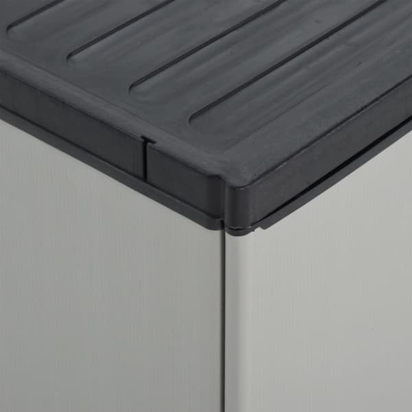 Trädgårdsavfallsskåp grå och svart 68x40x85 cm PP