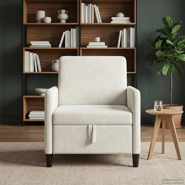 Soffa med förvaring Gräddvit 72 x 78 x 87 cm Polyester