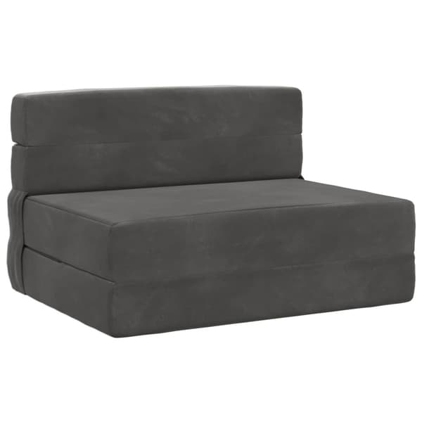 Fällsoffa säng Mörkgrå 190 x 70 x 15 cm Sammet