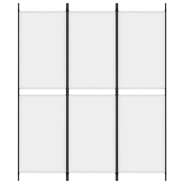Rumsavdelare 3 paneler vit 150x180 cm tyg