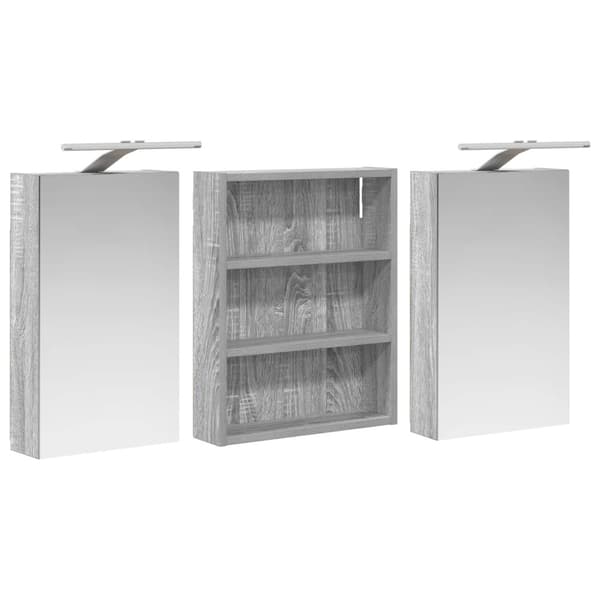 Badrumsskåpsset 3 st 100 x 10,5 x 50 cm Konstruerat trä