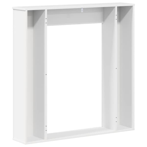 Eldstadsram Vit högglans 100 x 20 x 100 cm Konstruerat trä