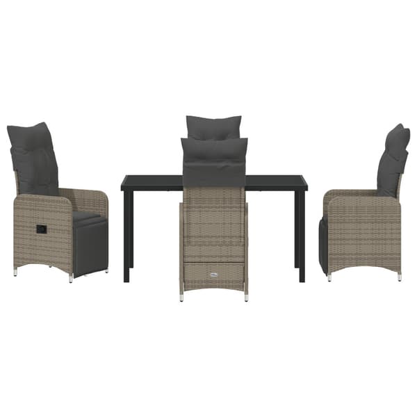 Trädgårdsmöbelset 5 pcs Grå konstrotting