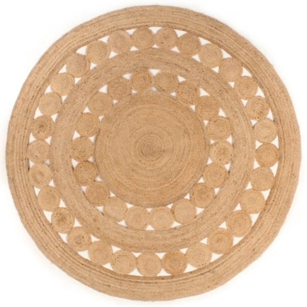 Jutematta flätad design rund 240 cm