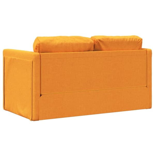 Golvbäddsoffa 2-i-1 mörkgul 112x174x55 cm tyg
