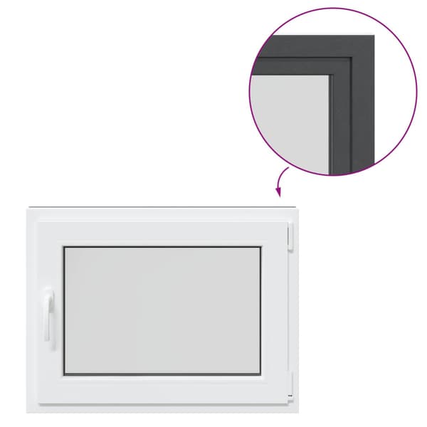 Källarfönster RISOR Antracit 80 x 60 cm PVC och glas
