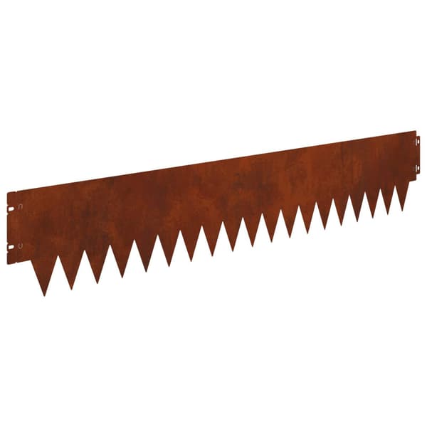 Kant för gräsmatta 10 pcs 103 x 20 cm metall Rostig
