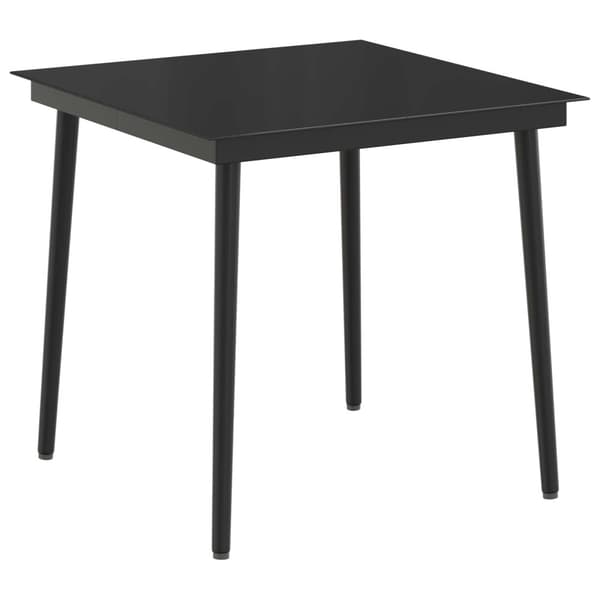 Soffbord Set 5 pcs Svart PE rotting och pulverlackerad stål
