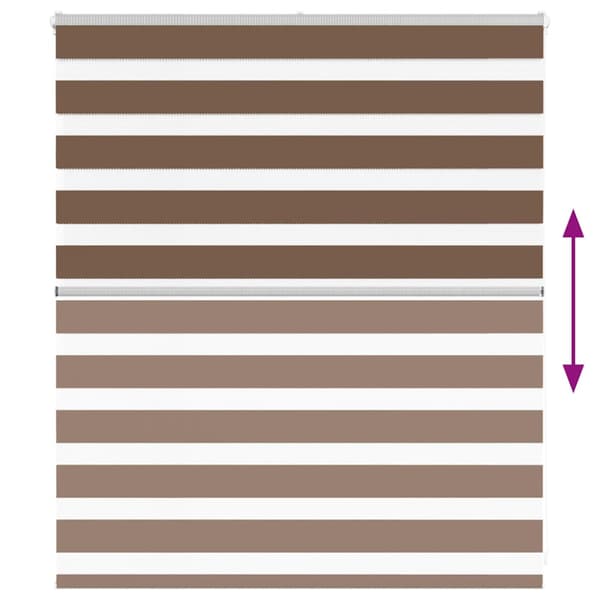 Rullgardin zebra brun 130x100 cm tyg bredd 125,9 cm polyester