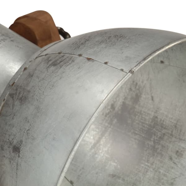 Golvlampa silver E27 massivt mangoträ