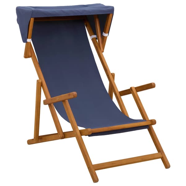 Deck Chair 4 st 3 Position Massiv Eukalyptus Trä Blå