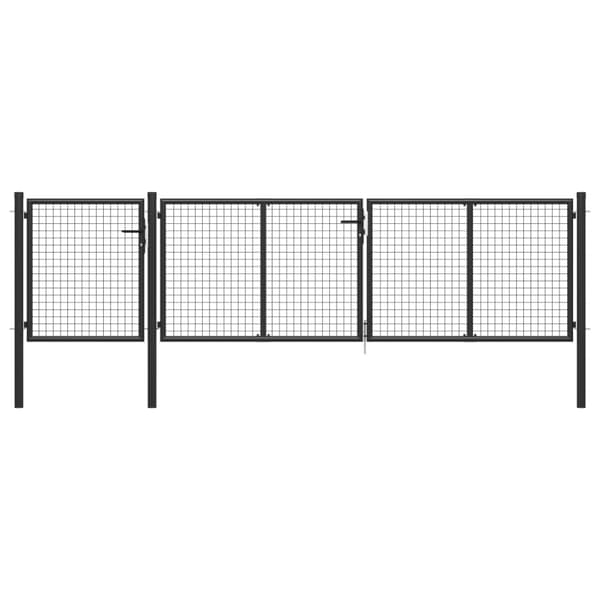 Trädgårdsgrind stål 400x100 cm antracit