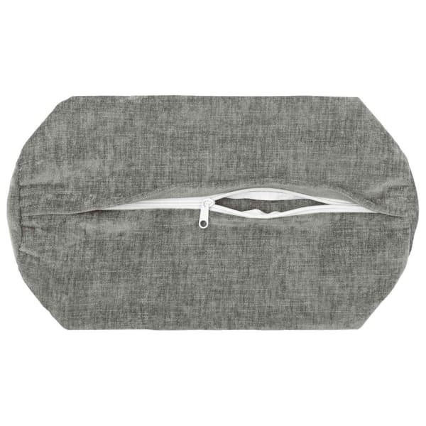 Kuddöverdrag 6 st HEERLEN Mörkgrå Ø 15 x 40 cm Chenilletyg