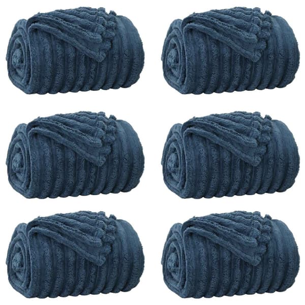Filtar 6 pcs Mörkblå 270 x 240 cm Fleece
