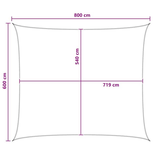 Solsätt segel 6 x 8 m HDPE Rektangulär Gul och Vit