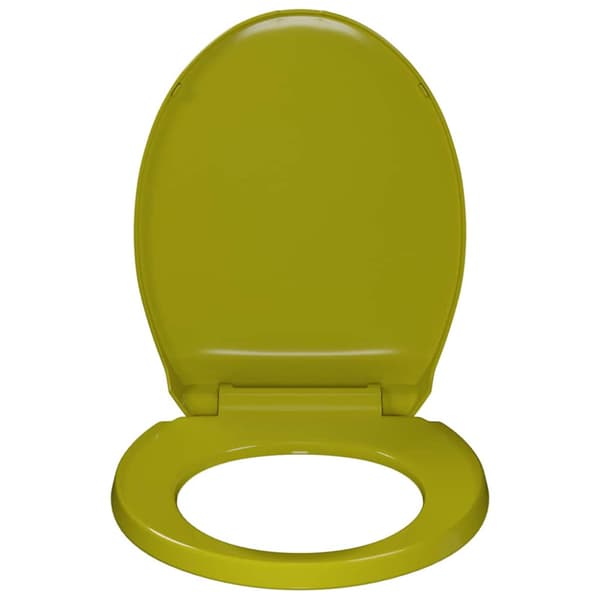 Toalettsits mjuk stängning grön oval