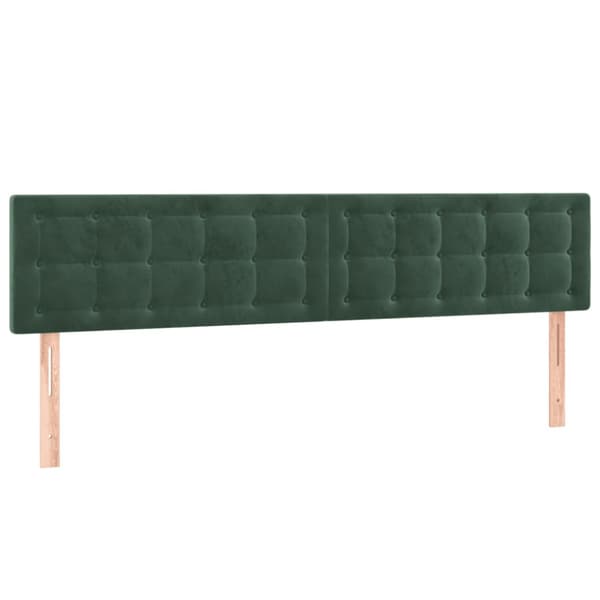 Sänggavel LED mörkgrön 180x5x78/88 cm sammet
