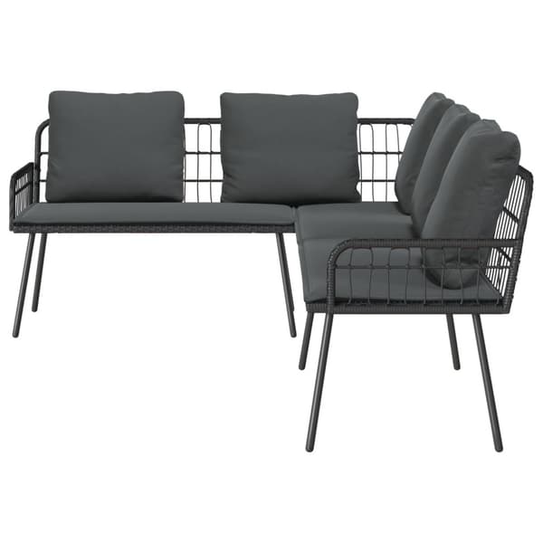 Soffa med kudde Antracit 173 x 231 x 90cm Stål