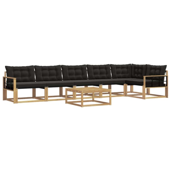Utomhussoffset 7 pcs Vit och svart 79 x 79 x 37 cm
