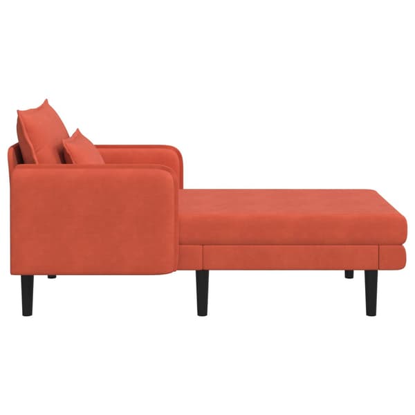 Stor schäslong Röd orange Mockatyg