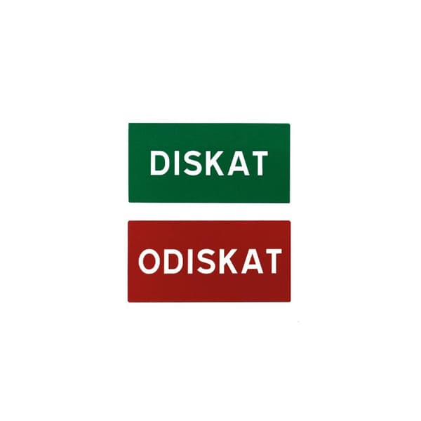 Magnetskylt Diskat/Odiskat 10x5cm