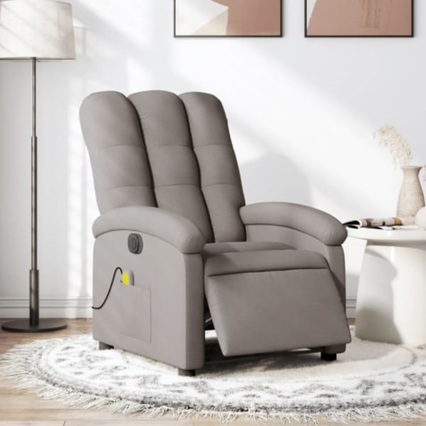 Elektrisk massagefåtölj taupe tyg