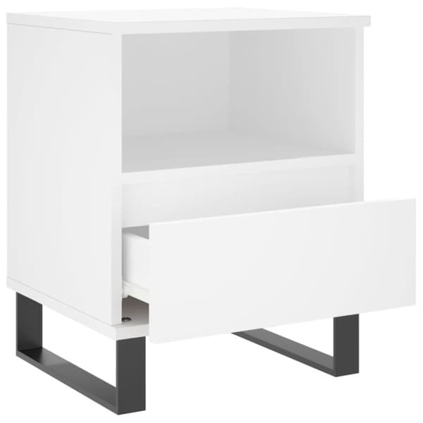 Sängbord vit 40x35x50 cm konstruerat trä