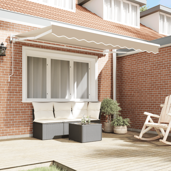 Markisram Beige 250 x 200 cm Polyester med PU-beläggning