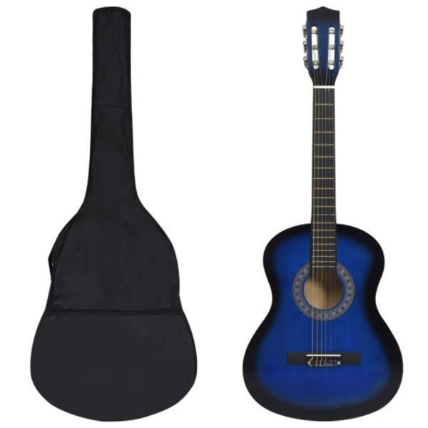 Gitarr för nybörjare 8 delar klassisk blå 3/4 36"