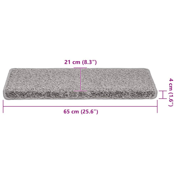 Trappmattor 30 st 65x21x4 cm grå rektangulär kant