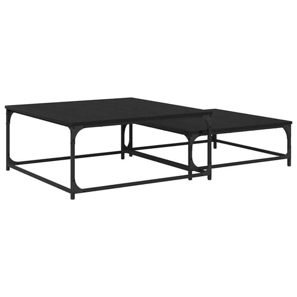 Kaffeebord 2 pcs Svart Ek Konstruerat trä