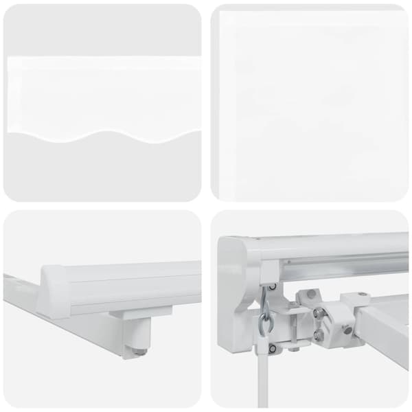 Manuell markisram med LED-lampor Vit 3 x 2,5 m