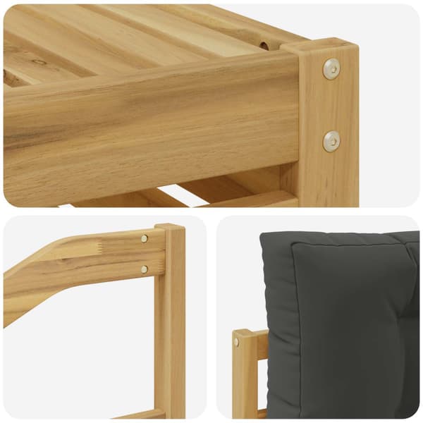 Utomhussoffset med kudde 6 pcs Vit och antracit Polyester