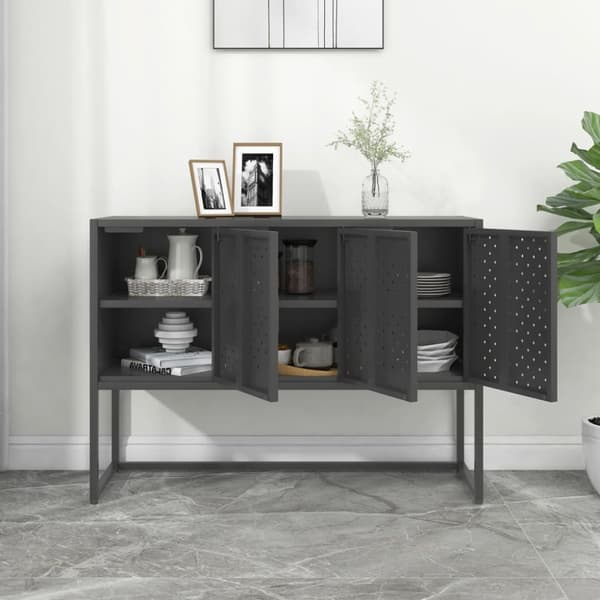 Skänk antracit 105x35x75 cm stål