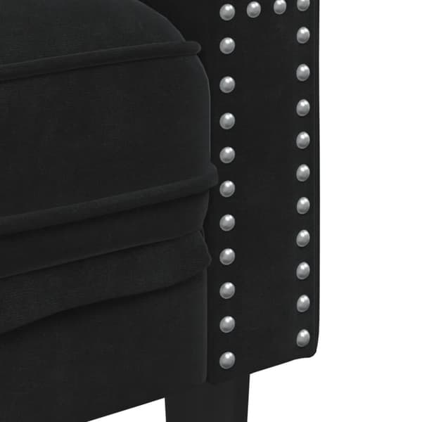Soffgrupp chesterfield 2 delar bolsterkuddar svart sammet