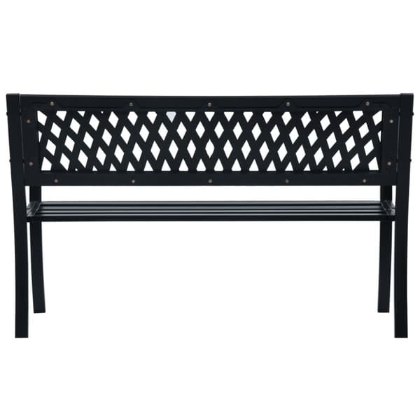 Trädgårdsbänk svart 120 cm stål