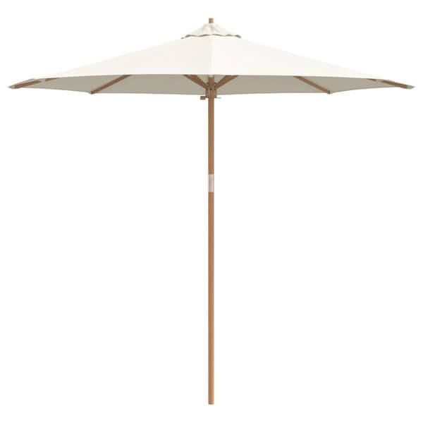 Trädgårdsparasol Rund Ø 270 x 260 cm Bambu Gräddvit