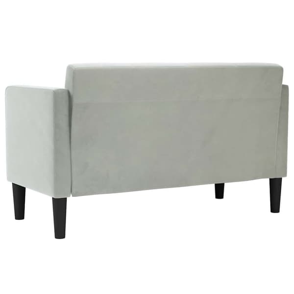 Loveseat soffa ljusgrå 111 cm sammet