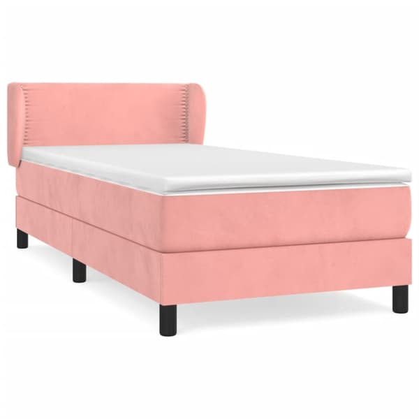 Ramsäng med madrass rosa 100x200 cm sammet