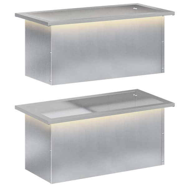 Odlingslåda med LED 2 st Silver 30 x 60 x 30 cm