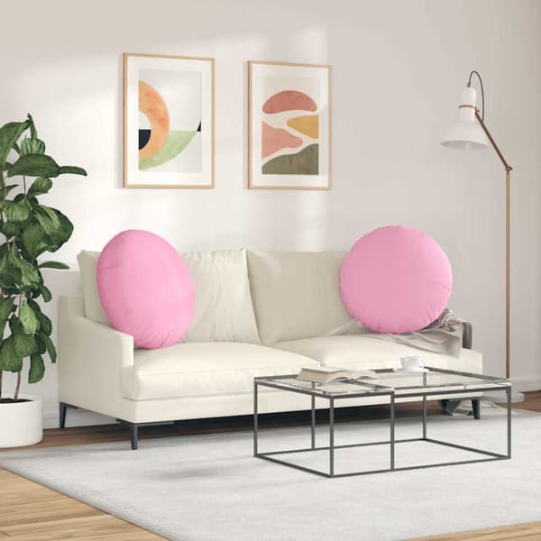 Sittkuddar 2 pcs Rosa Ø60 x 21 cm tyg